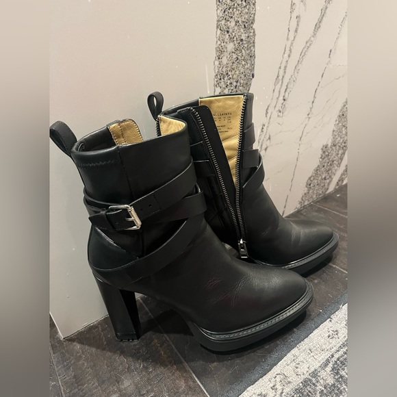 Authentic Allsaints Havana Platform Leather Boots - Picture 2 of 7